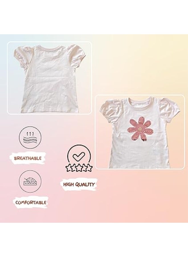 MINIIMODZ MINII MODZ Baby Girls Sequin Flower Top | Glitter Short Sleeve Shimmer Shirt | Baby Girls Dress Style Top - Image 4